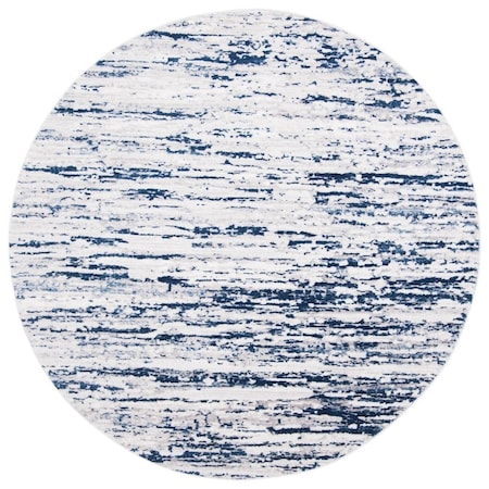 Safavieh 3 x 3 ft. Amelia 700 Power Loomed Round Area Rug; Grey & Navy ALA768B-3R